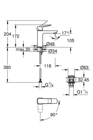 Miscelatore monocomando per lavabo