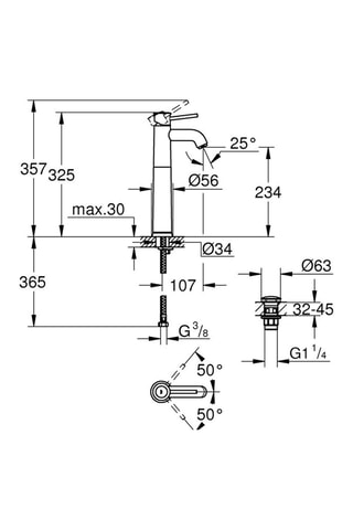 Miscelatore monocomando per lavabo Start