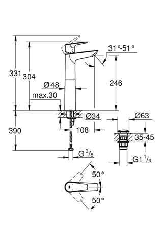 Miscelatore lavabo Start Edge