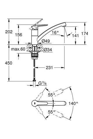 Miscelatore lavello con bocca alta Start