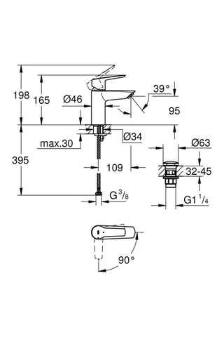 Miscelatore lavabo con tappo clic-clac Start