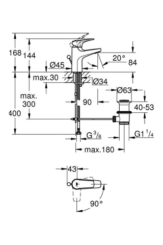 Miscelatore lavabo Start Flow