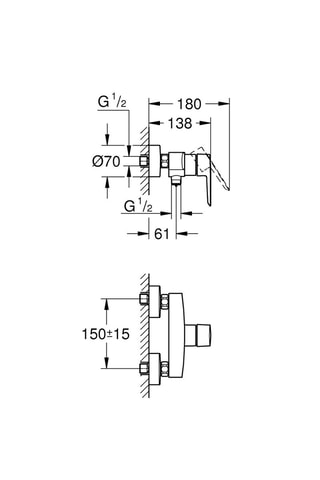 Miscelatore bagno e doccia