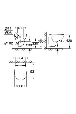 Tazza sospesa con tavoletta Bau Ceramic