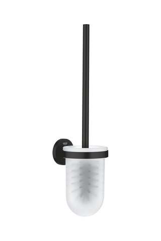 Gancio da parete, scopino WC e portarotolo - Nero mat