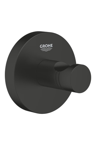 Gancio da parete, scopino WC e portarotolo - Nero mat