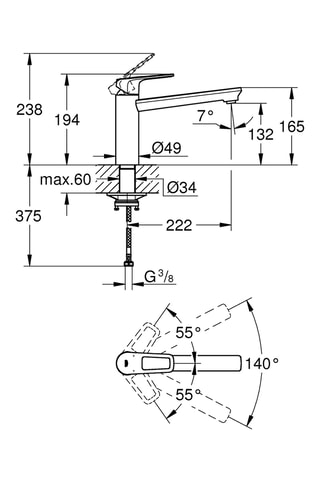 Mitigeur évier bec haut