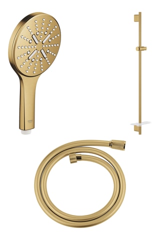 Barre de douche Cool Sunrise - 90 cm, douchette à main Smart Active et flexible de douche - 1,25 m - Doré