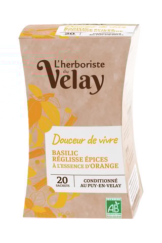 4 x Infusion douceur de vivre basilic réglisse épices orange bio - 20 sachets