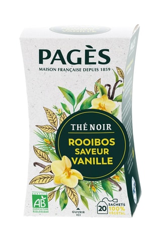 4 x Thé noir bio Rooïbos Saveur Vanille - 20 sachets