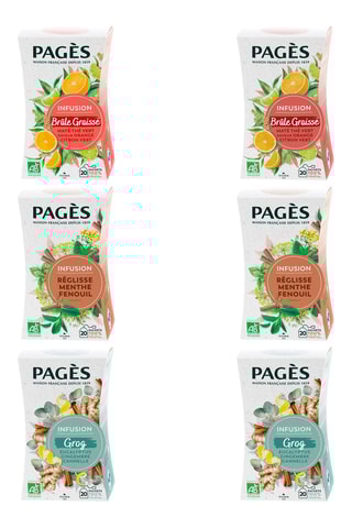 2 x Infusion BIO Brûle Graisses (Maté, café vert, thé vert, guarana, citron vert, orange) - 20 sachets