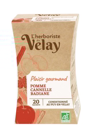 4 x Infusion BIO Plaisir Gourmand (Pomme, Cannelle, Badiane) Nouveau - 20 sachets