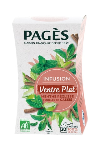 4 x Infusion Ventre Plat BIO (menthe, reglisse, feuilles de cassis) - 20 sachets