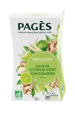 4 x Infusion BIO Citron Vert Gingembre - 20 sachets