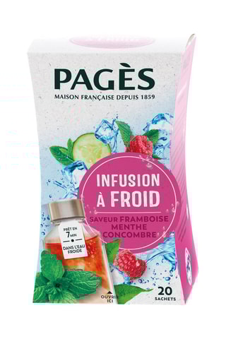 4 x Infusion glacée Framboise Menthe Concombre - 20 sachets