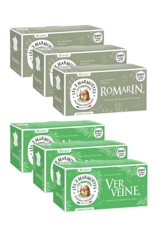 3 x Infusion verveine bio - 30 sachets  + 3 x Infusion romarin bio - 30 sachets