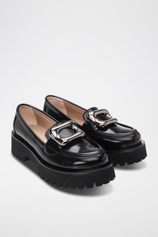 Mocassins com plataforma - Preto