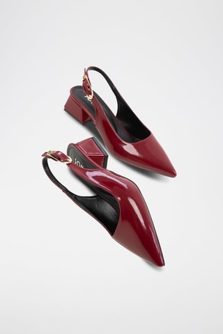 Sapatos de salto envernizados - Bordô