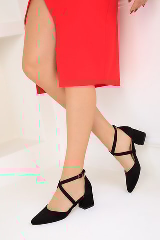 Sapatos de salto em nobuck - Preto