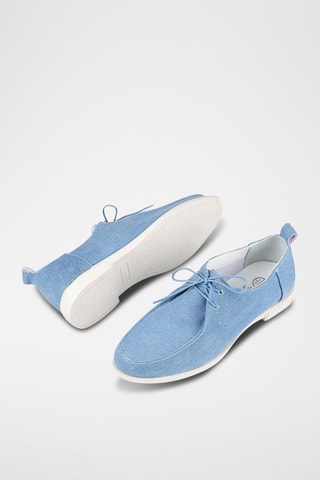 Sapatos de vela em nobuck - Azul-claro