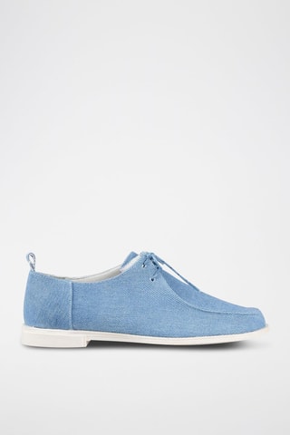 Sapatos de vela em nobuck - Azul-claro