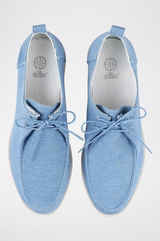 Sapatos de vela em nobuck - Azul-claro