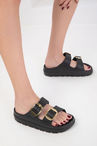 Mules com plataforma - Preto