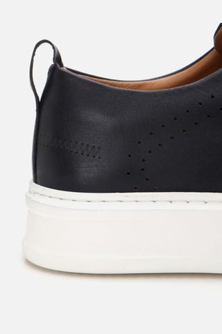 Sapatilhas com plataforma em couro - Azul-marinho