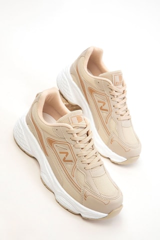 Sapatilhas com plataforma - Bege