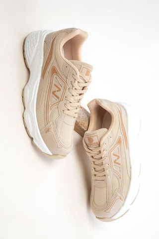 Sapatilhas com plataforma - Bege