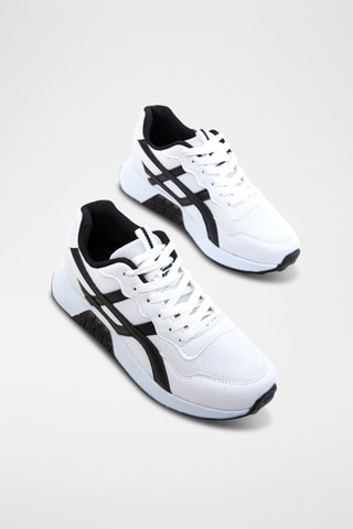 Sapatilhas com plataforma - Branco e preto