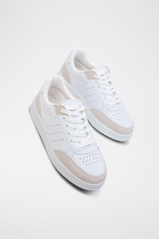 Sapatilhas com plataforma - Branco e rosa-velho