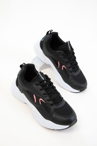 Sapatilhas com plataforma - Preto e rosa