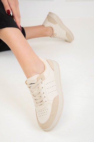 Sapatilhas com plataforma - Bege