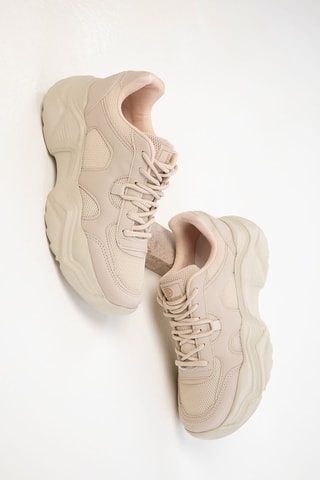 Sapatilhas com plataforma - Bege