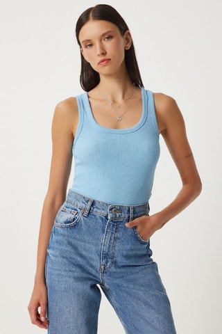 Camisola de alças - Azul-celeste