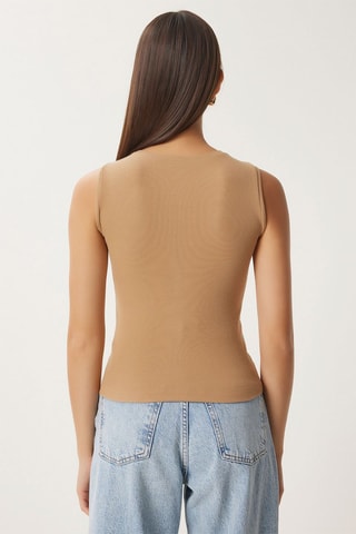 Camisola de alças - Castanho