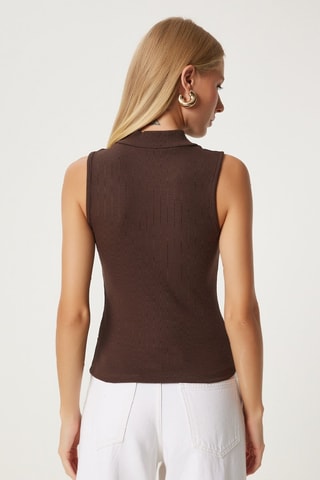 Camisola de alças - Castanho