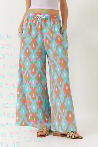 Calças palazzo - Turquesa