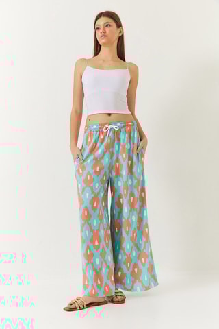 Calças palazzo - Turquesa