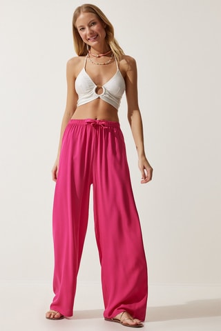 Calças palazzo - 
Rosa