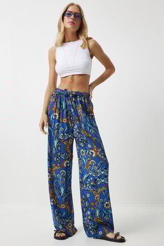 Calças palazzo - Azul