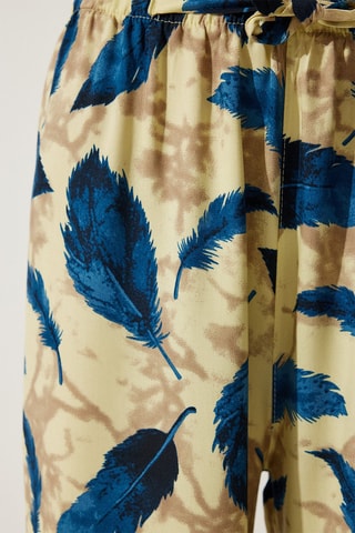 Calças wide legs - 
Bege