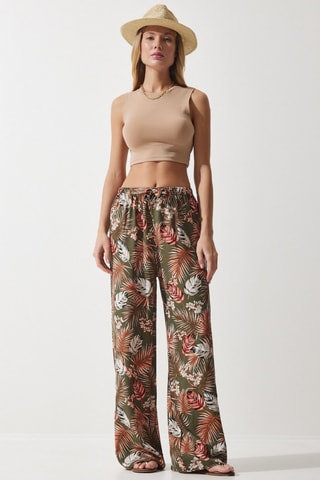 Calças palazzo - Caqui