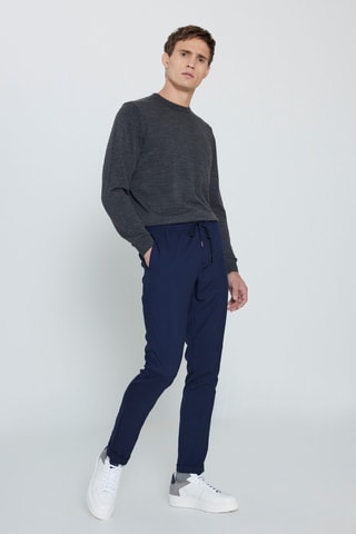 Calças slim - Azul-marinho