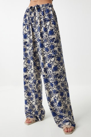 Calças - Cru e azul-real