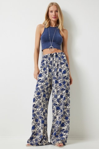 Calças - Cru e azul-real