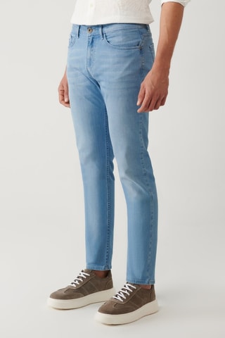 Calças de ganga slim - Azul-claro