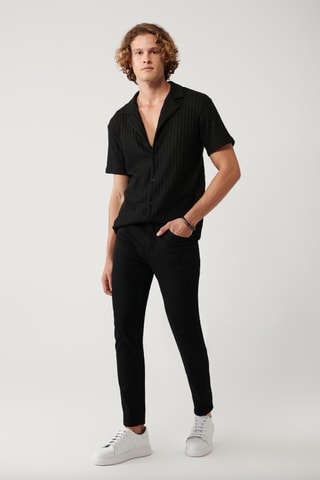 Calças de ganga slim - Preto