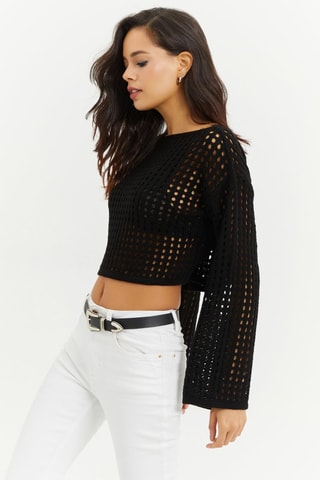 Camisola curta - Preto